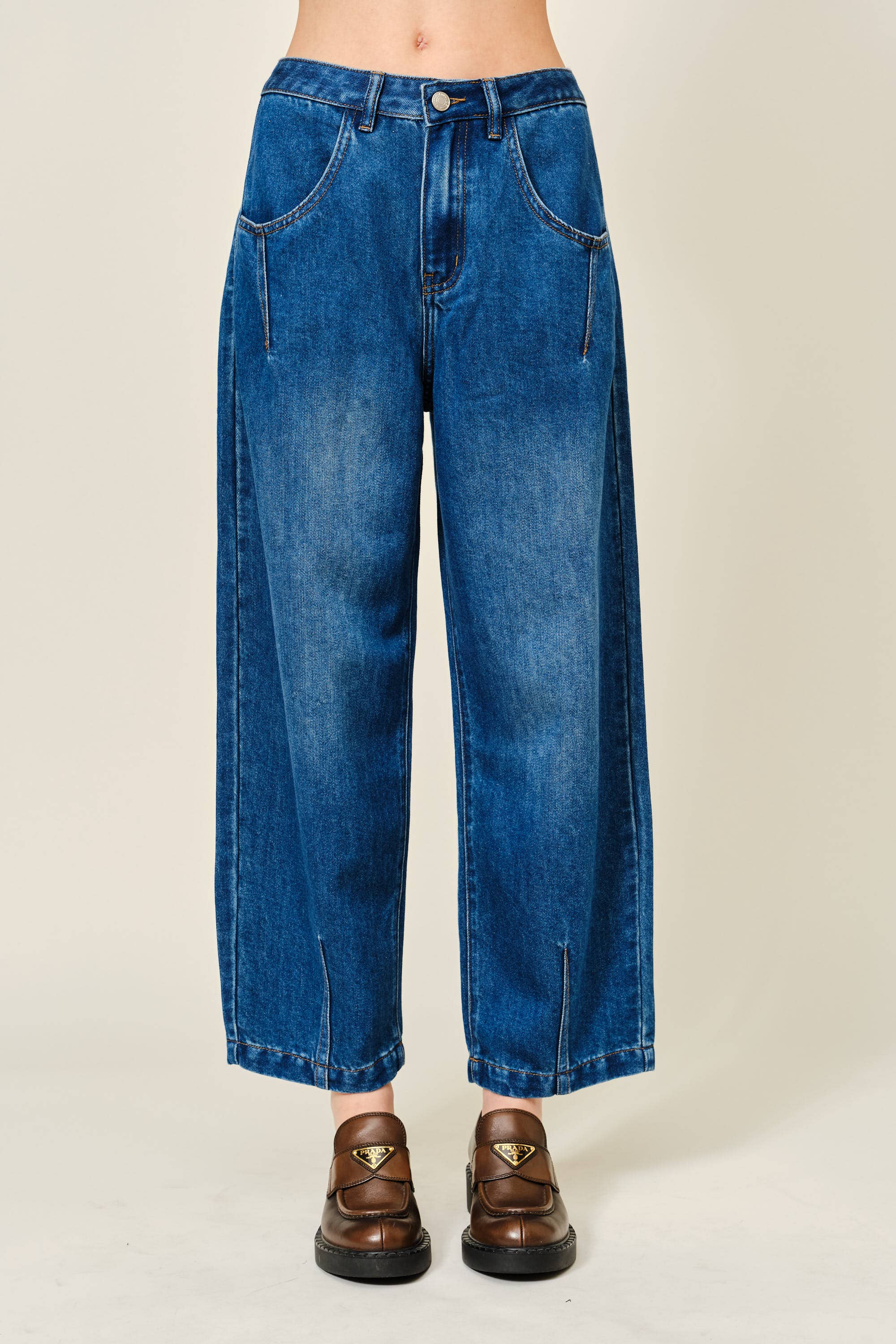 AJP5897 SUPER SOFT COTTON SEMI BARREL PANTS - ACME FINE GOODS