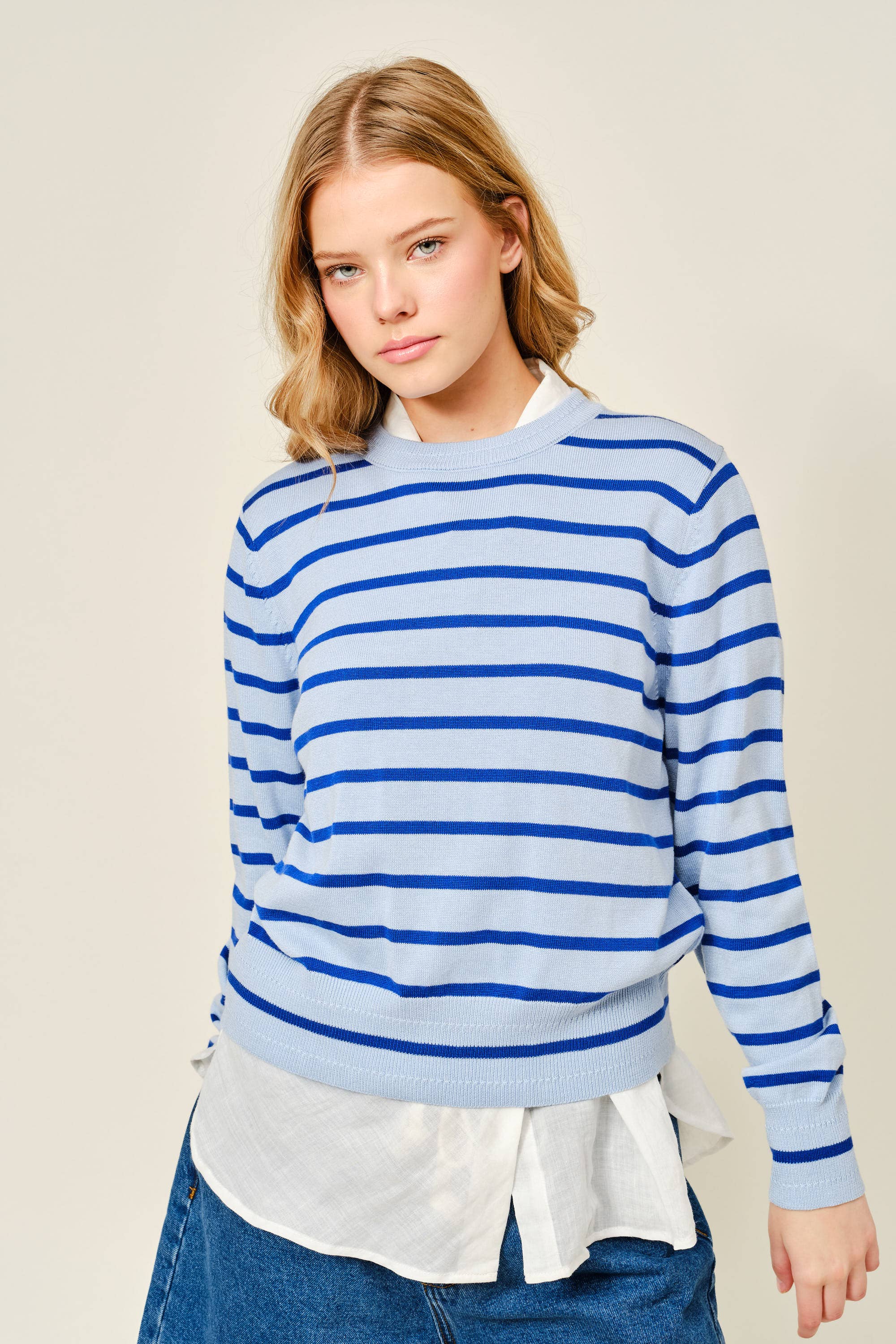 Thin Striped Pullover Sweater - ACME FINE GOODS