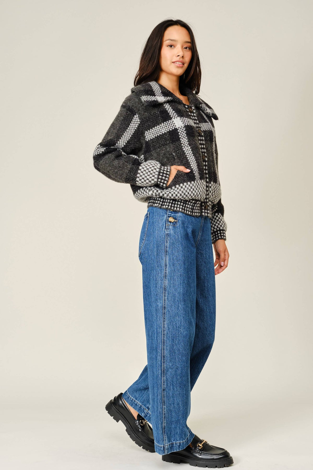 Plaid Cozy Cardigan - ACME FINE GOODS