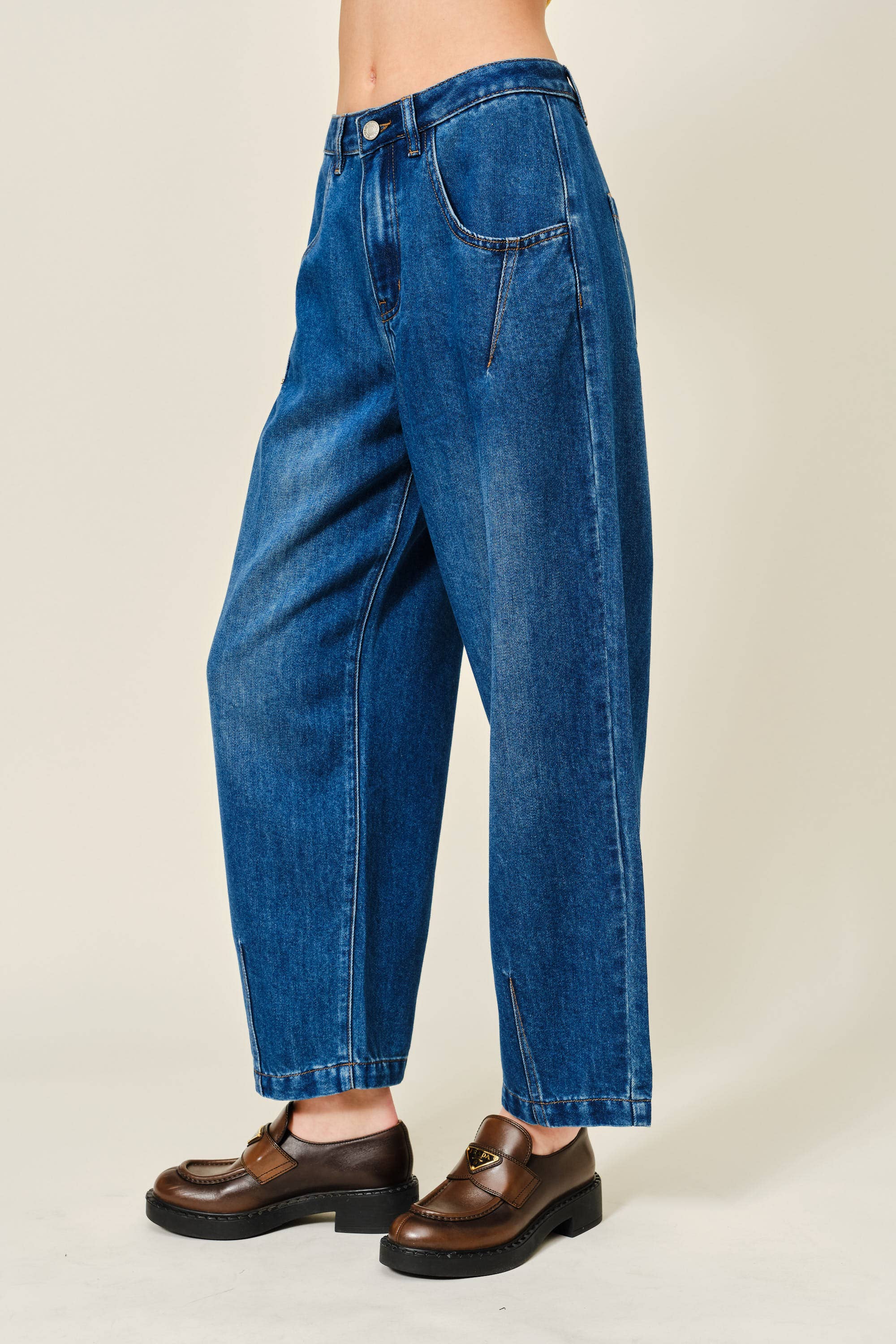 AJP5897 SUPER SOFT COTTON SEMI BARREL PANTS - ACME FINE GOODS