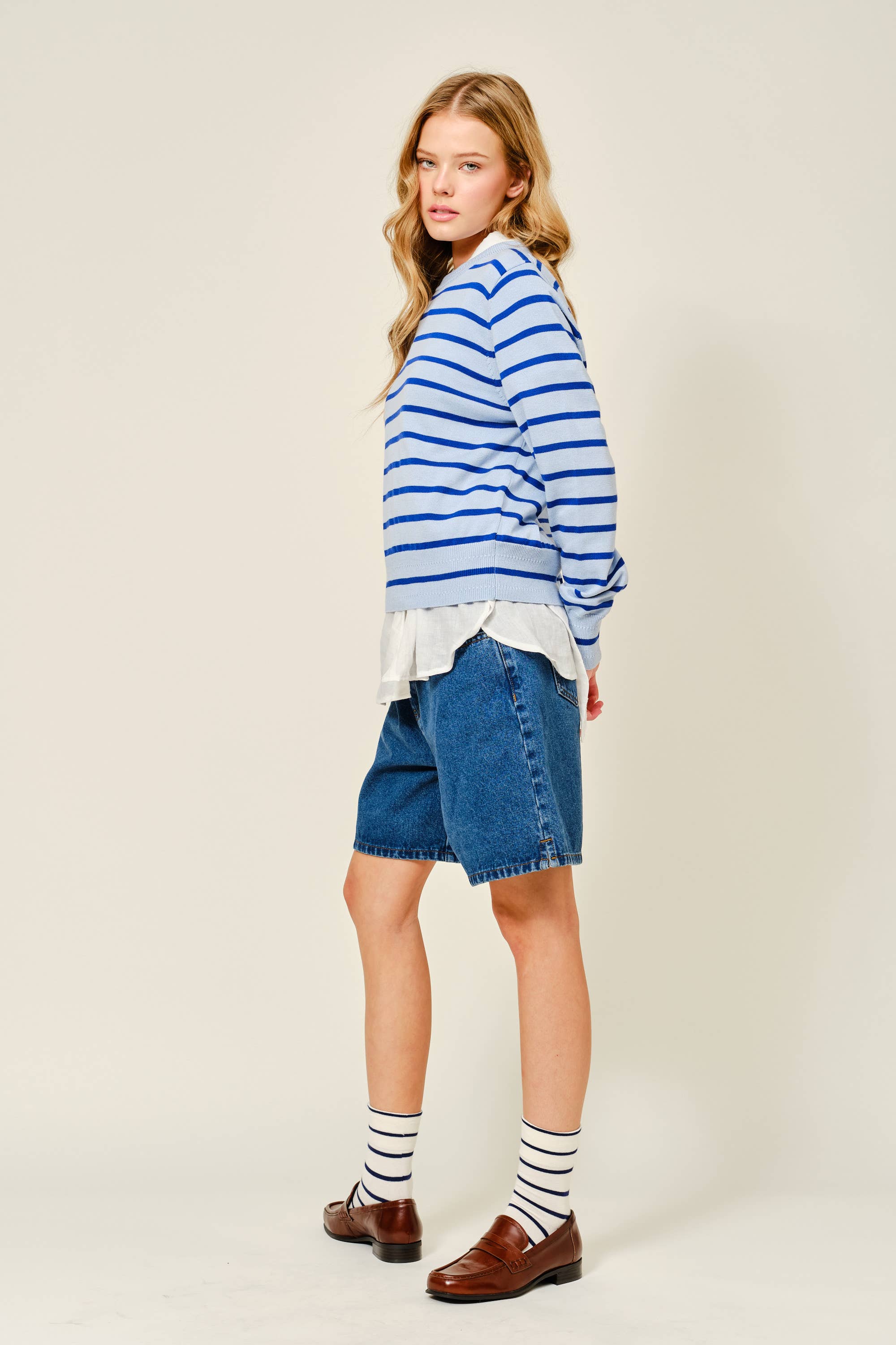 Thin Striped Pullover Sweater - ACME FINE GOODS