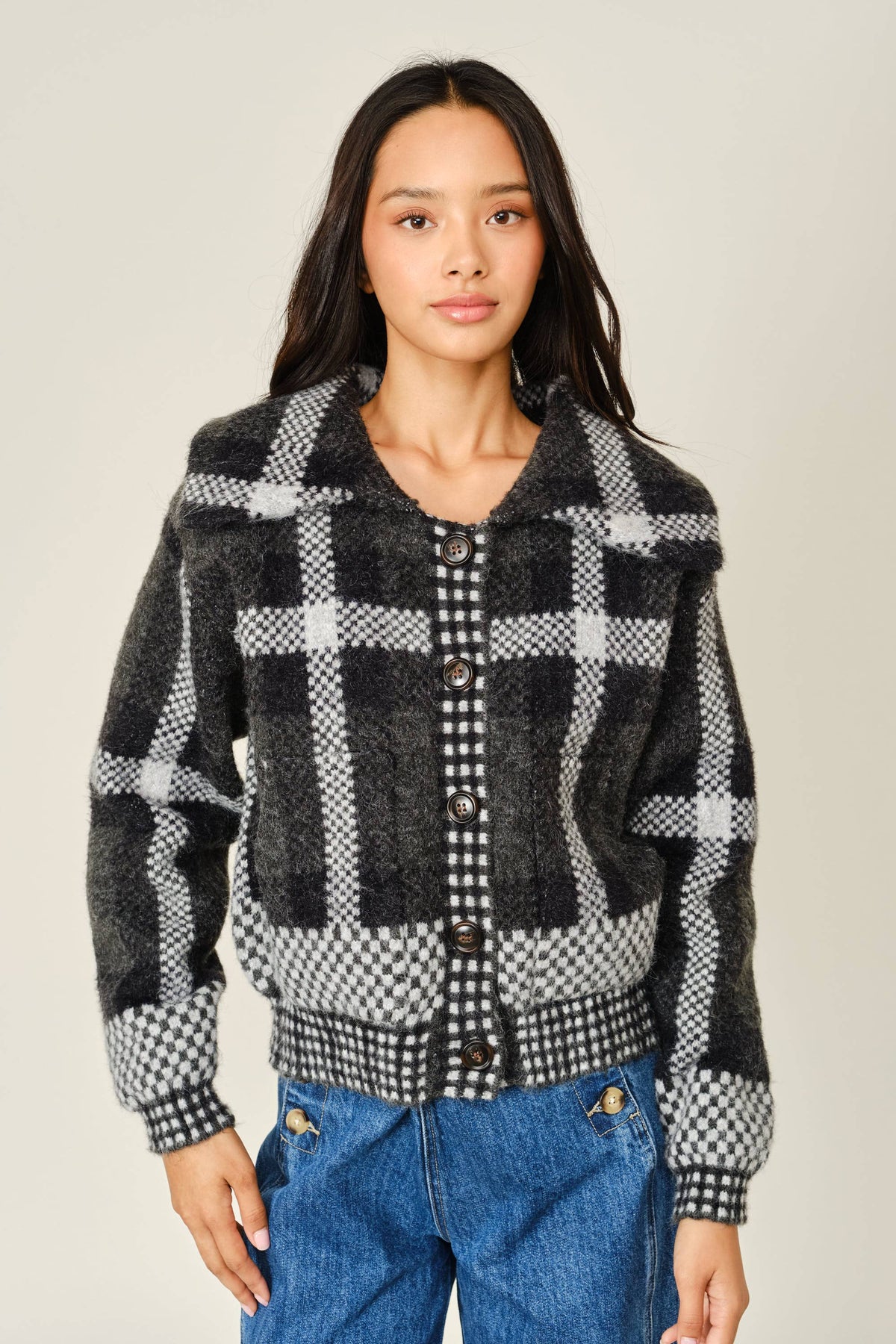 Plaid Cozy Cardigan - ACME FINE GOODS