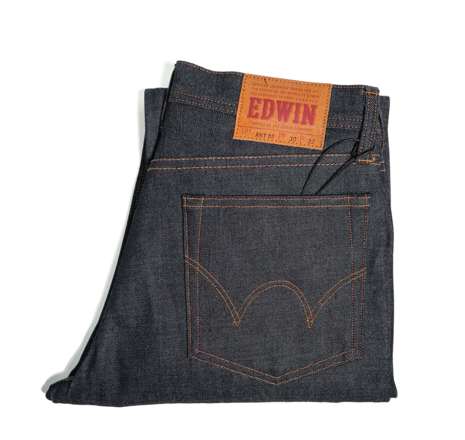 AKT03 Dry Indigo 13.5oz Rainbow Selvedge Denim Regular Straight by Edwin Japan - ACME FINE GOODS