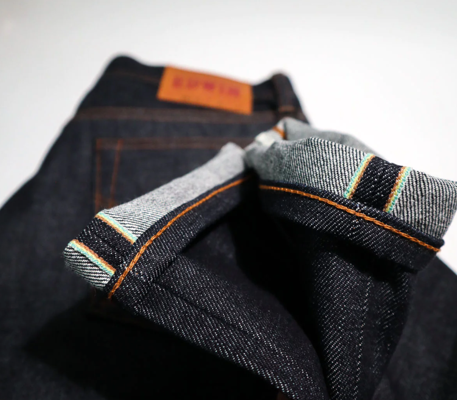 AKT33 Dry Indigo 13.5oz Rainbow Selvedge Denim Regular Taper by Edwin Japan - ACME FINE GOODS