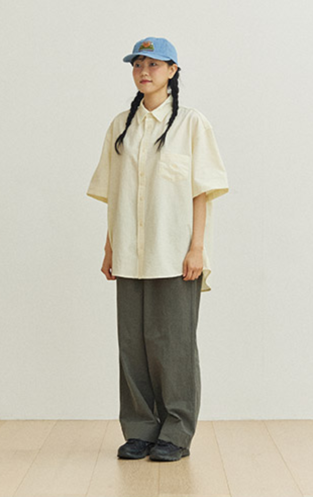 Relaxed Seersucker Halfshirt - ACME FINE GOODS