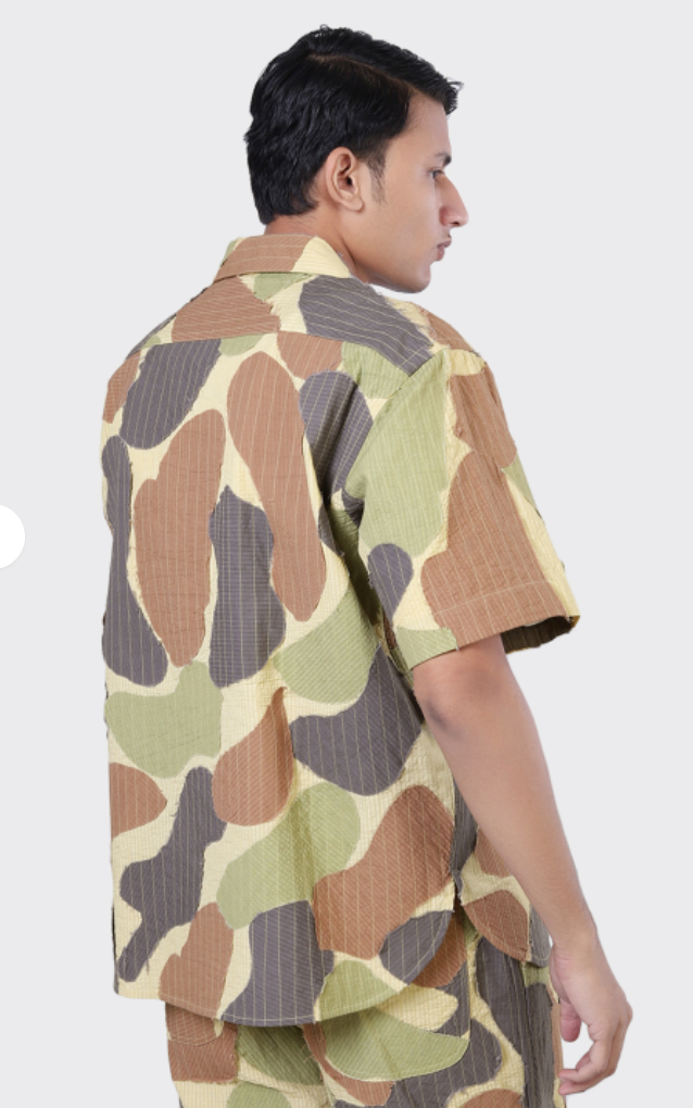 Ronen Seersucker Camo Shirt - ACME FINE GOODS