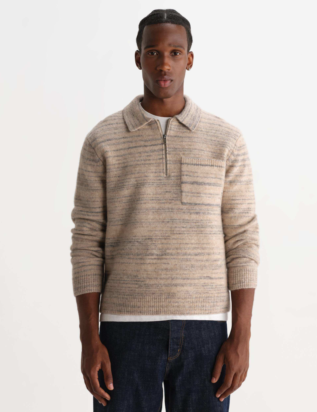 Alpha Zip L/S Polo