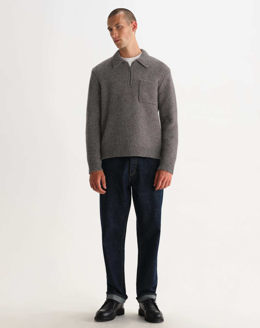 Alpha Zip L/S Polo