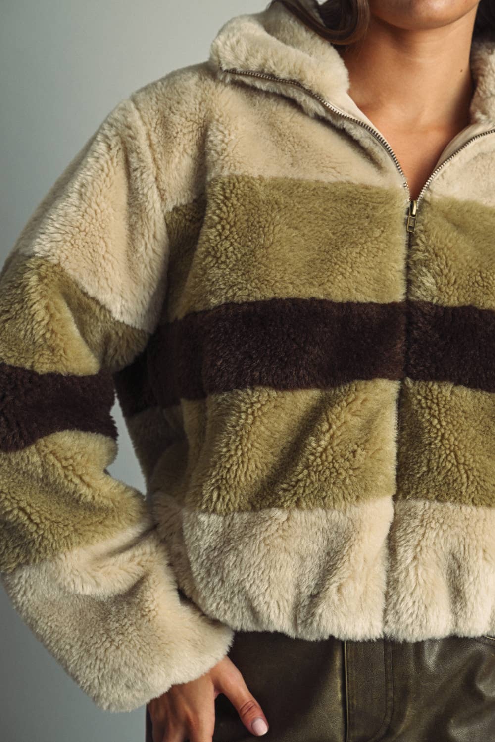 Striped Teddy Fleece