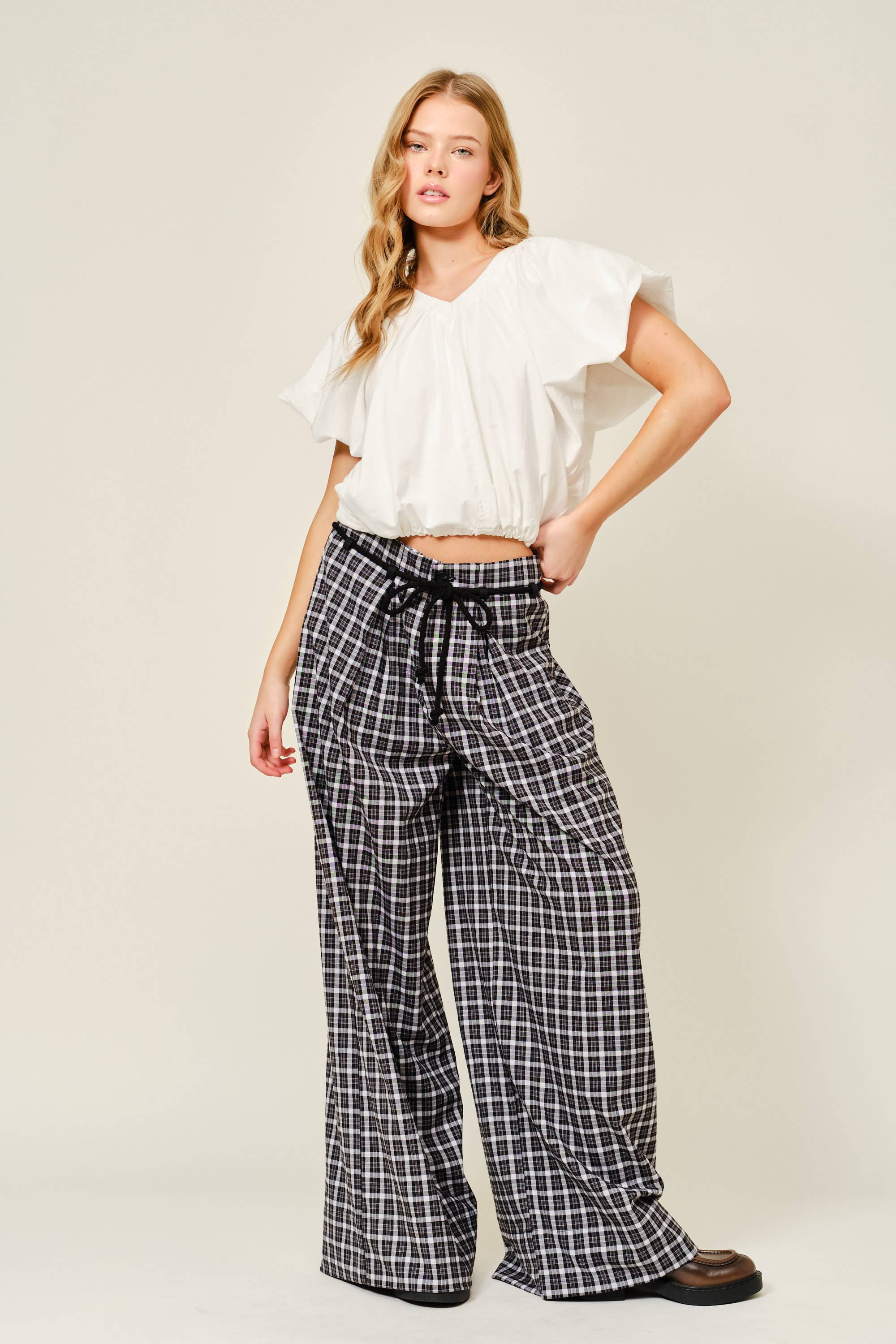 Drawstring Hem Blouse