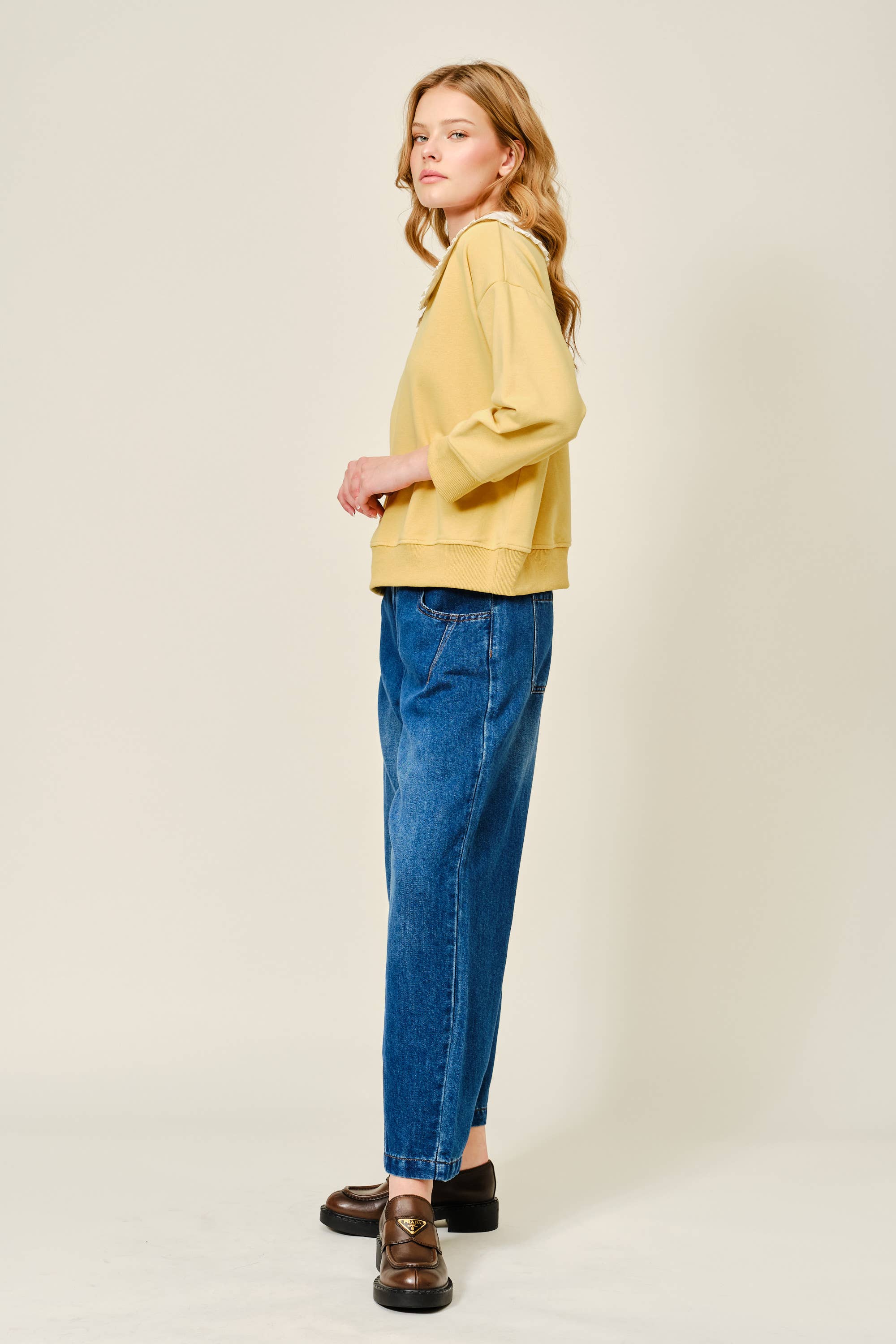 AJP5897 SUPER SOFT COTTON SEMI BARREL PANTS - ACME FINE GOODS