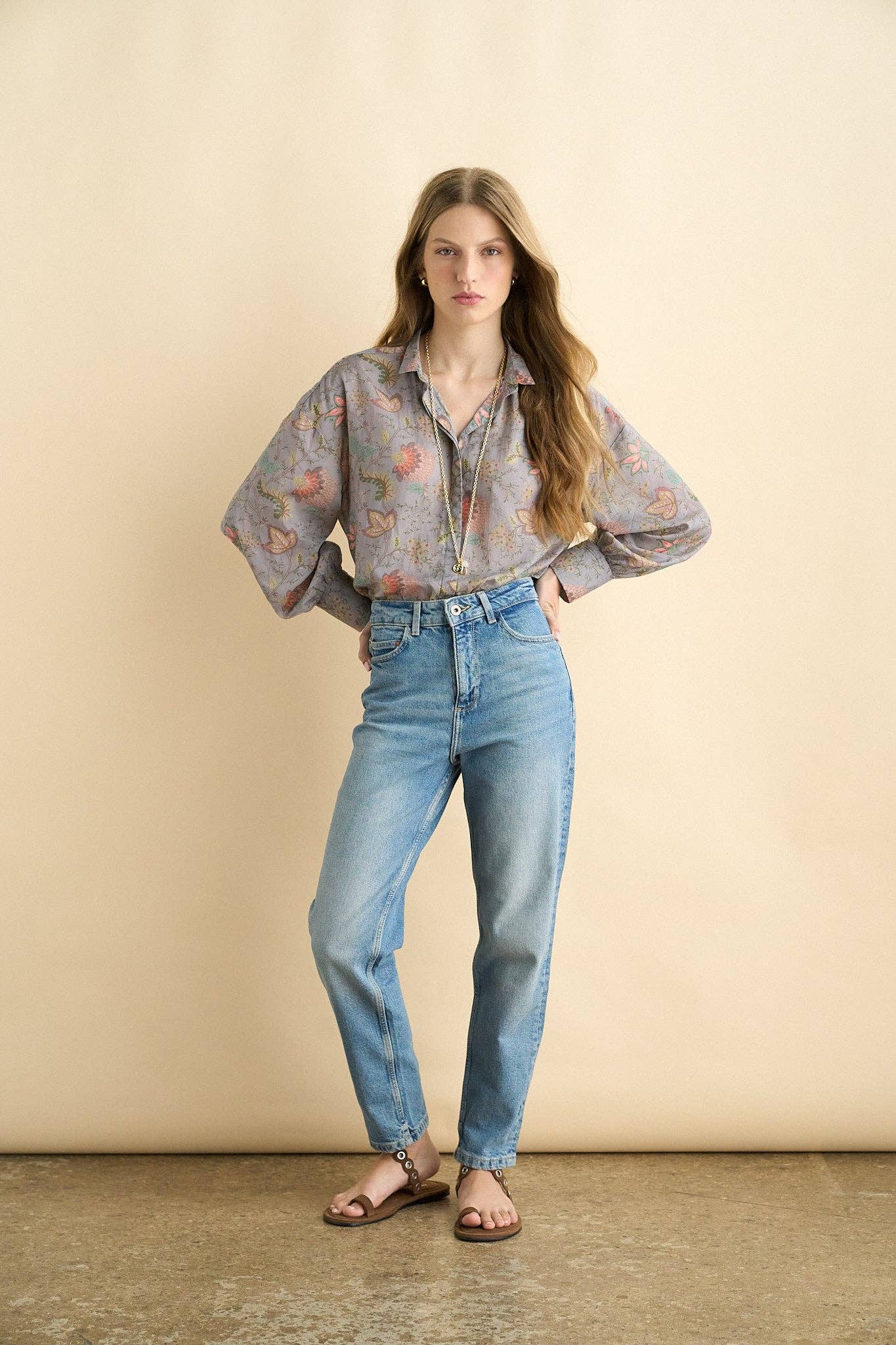 Alexa blouse blue - ACME FINE GOODS