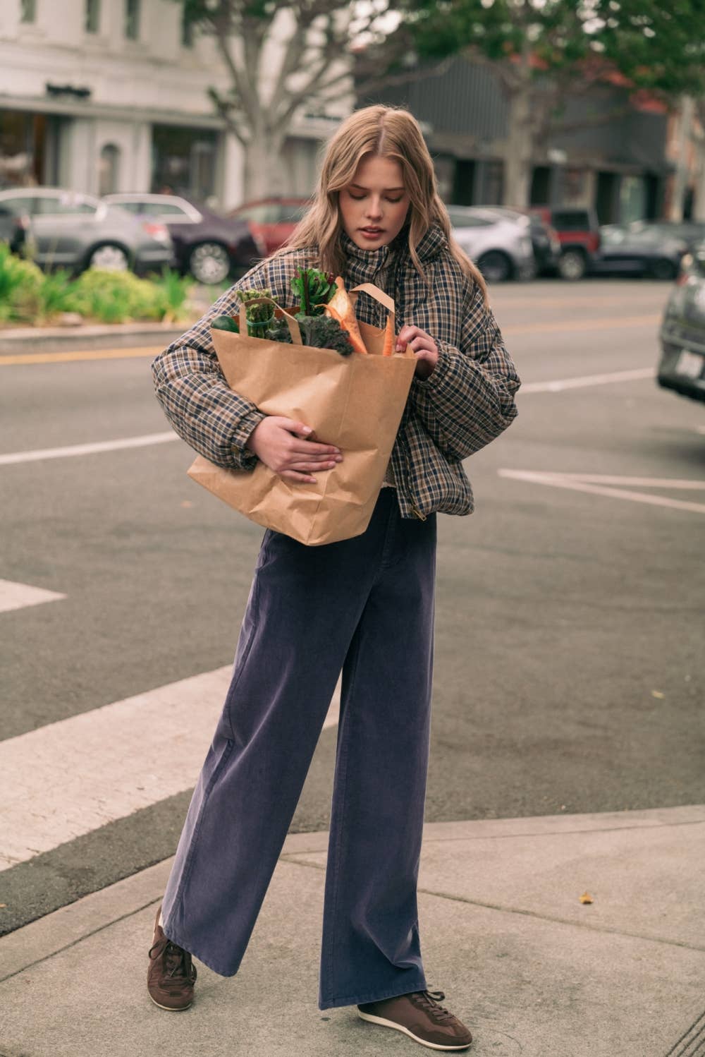Plaid Puffer Jacket
