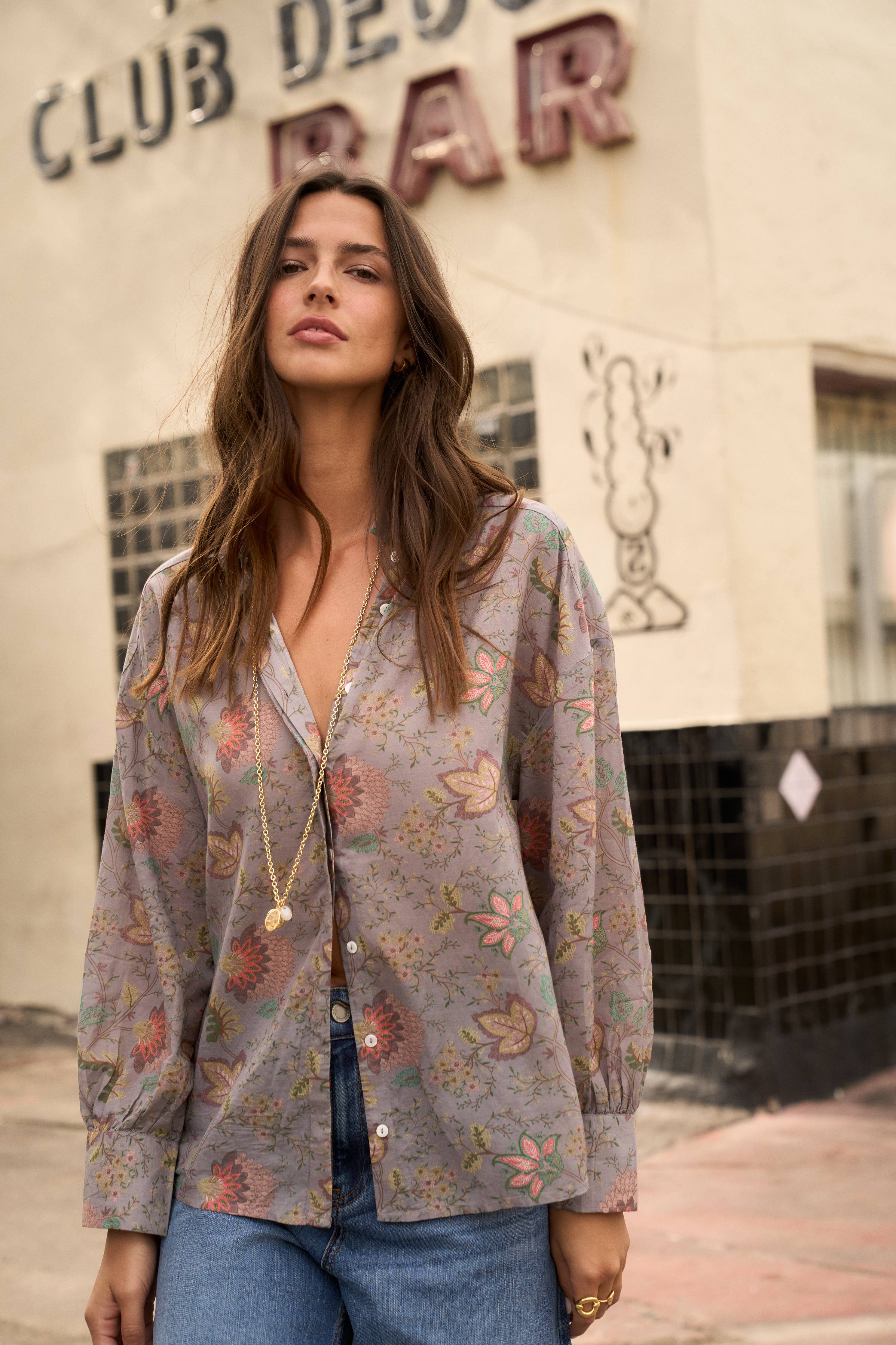 Alexa blouse blue - ACME FINE GOODS