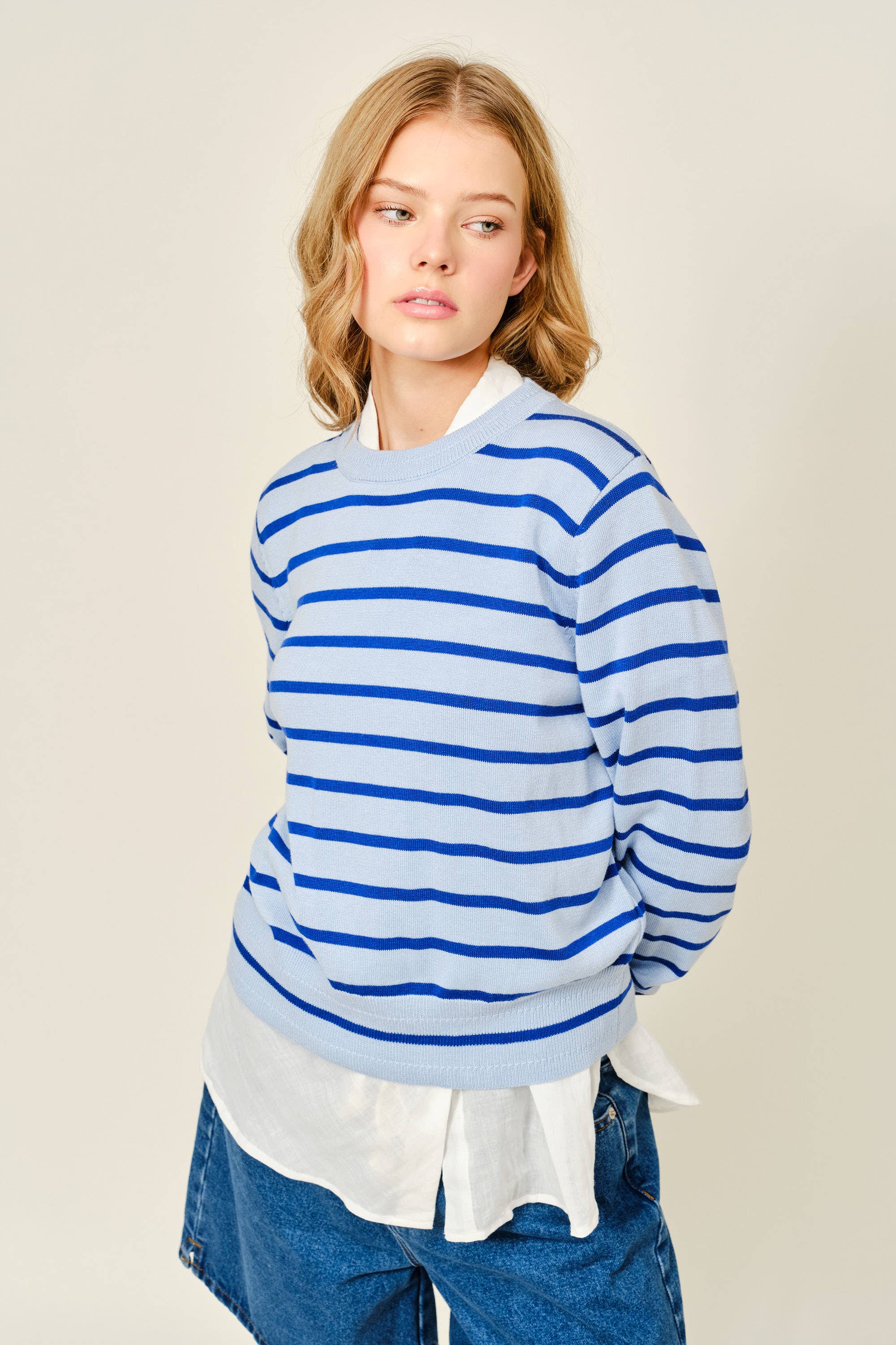 Thin Striped Pullover Sweater - ACME FINE GOODS