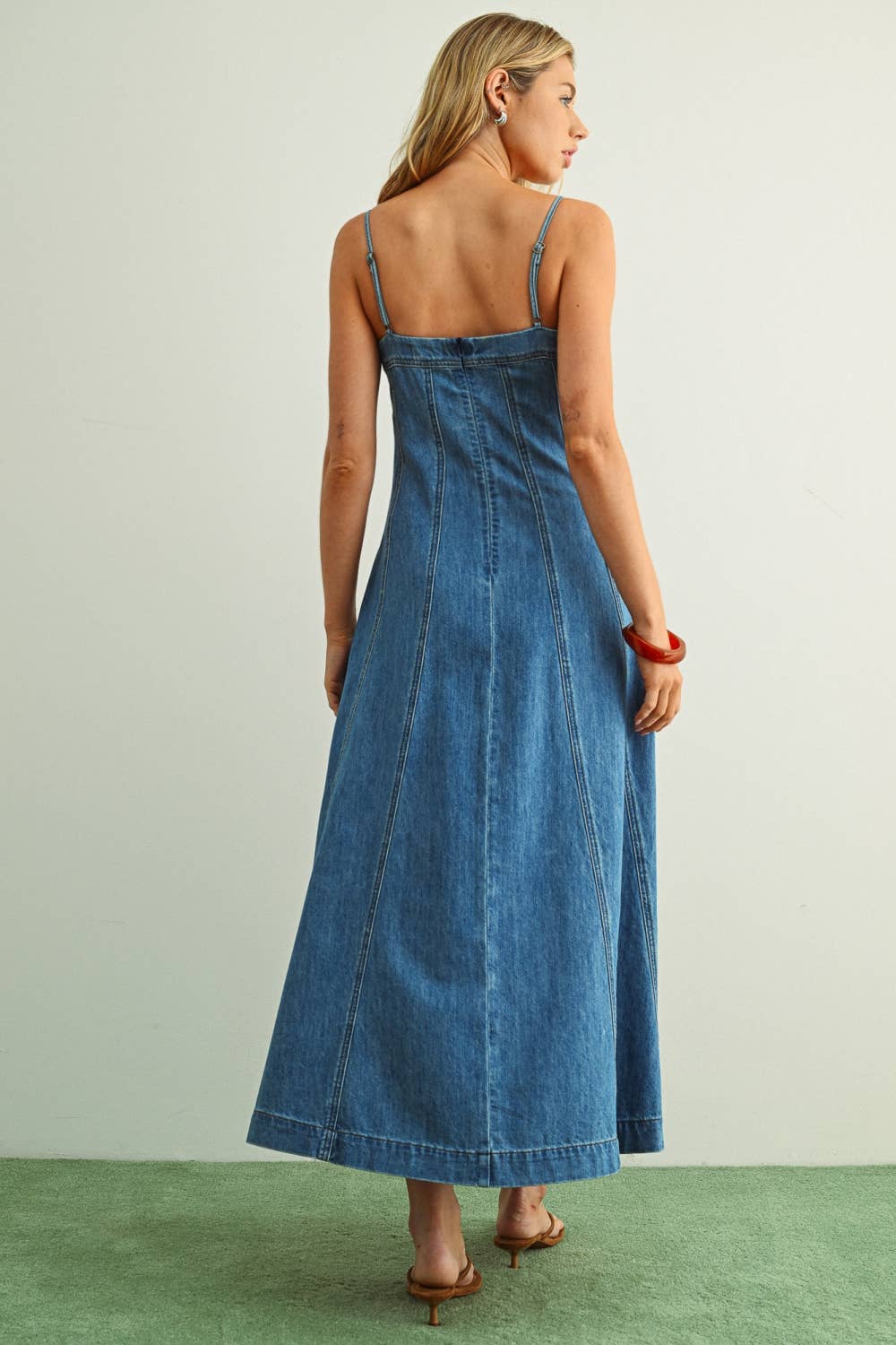 Paneled Denim Dress