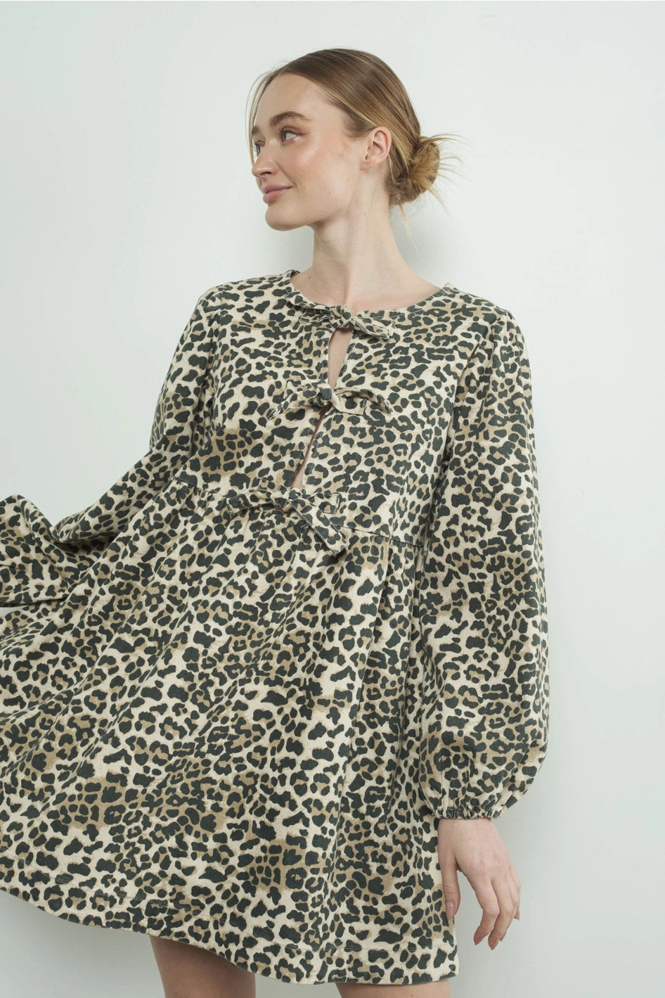 Leopard Print Babydoll Dress - ACME FINE GOODS