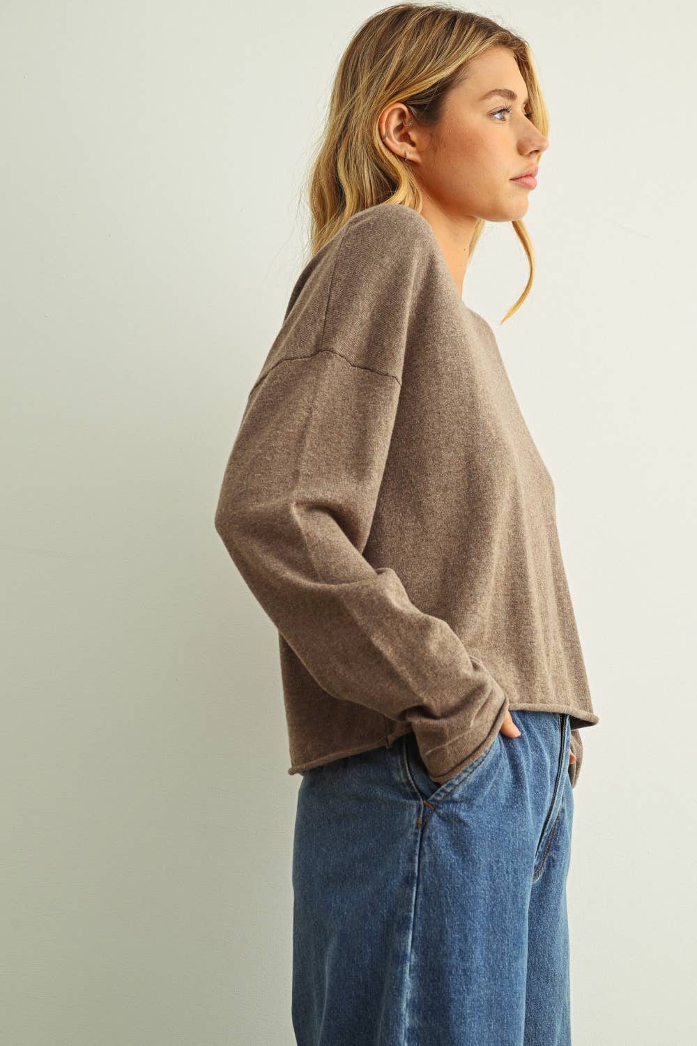 Rolling Hem LS Top