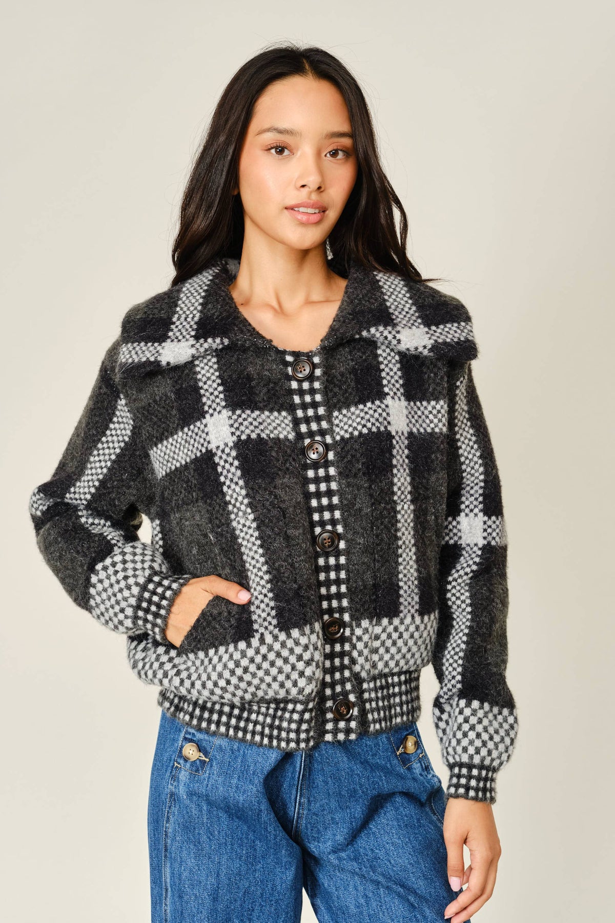 Plaid Cozy Cardigan - ACME FINE GOODS
