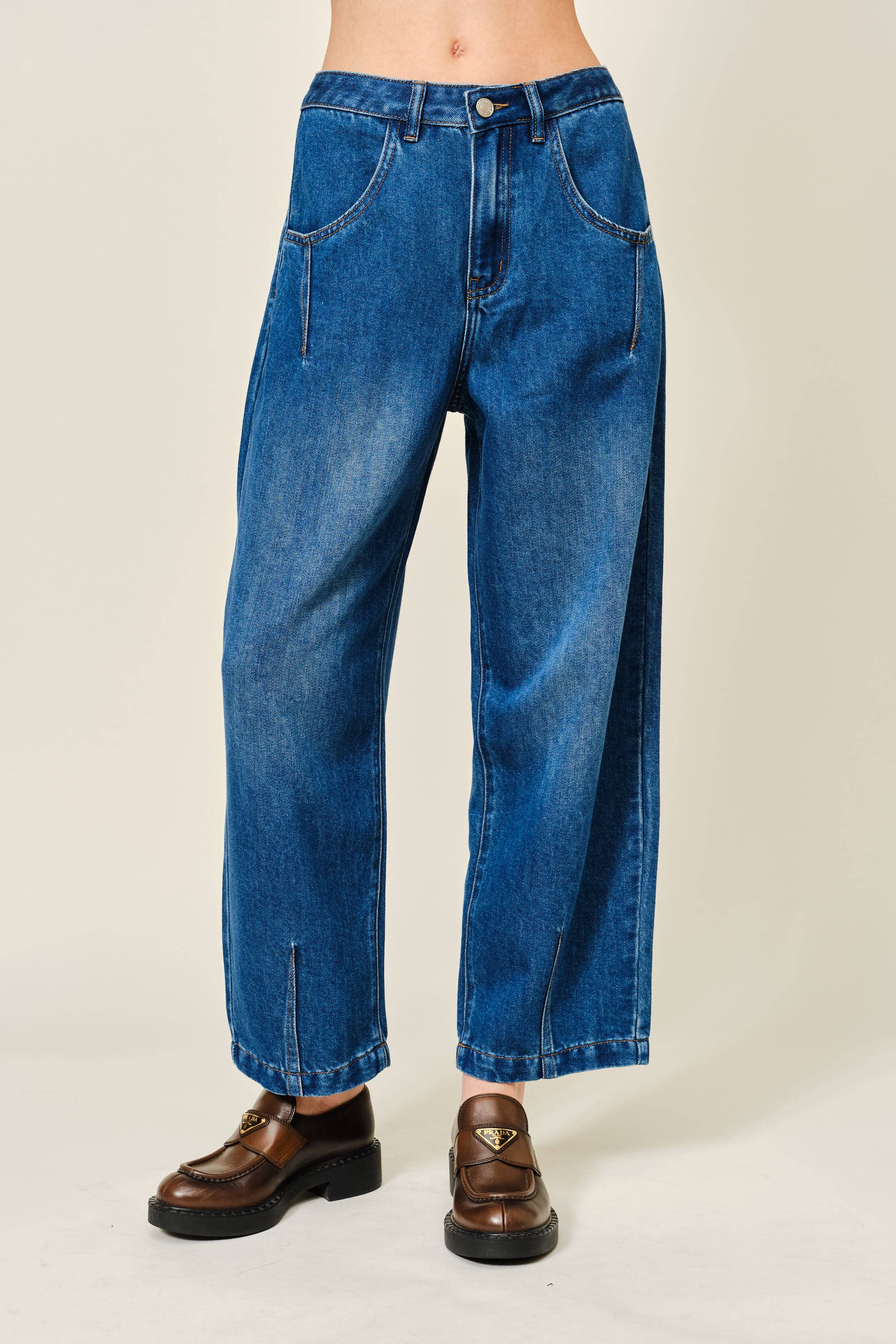 AJP5897 SUPER SOFT COTTON SEMI BARREL PANTS - ACME FINE GOODS