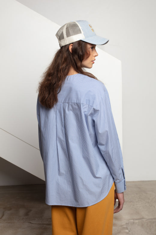 Evora Striped Military Top - ACME FINE GOODS