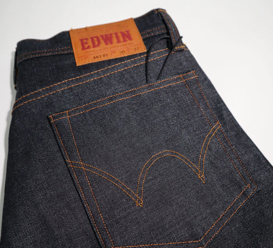 AKT03 Dry Indigo 13.5oz Rainbow Selvedge Denim Regular Straight by Edwin Japan - ACME FINE GOODS