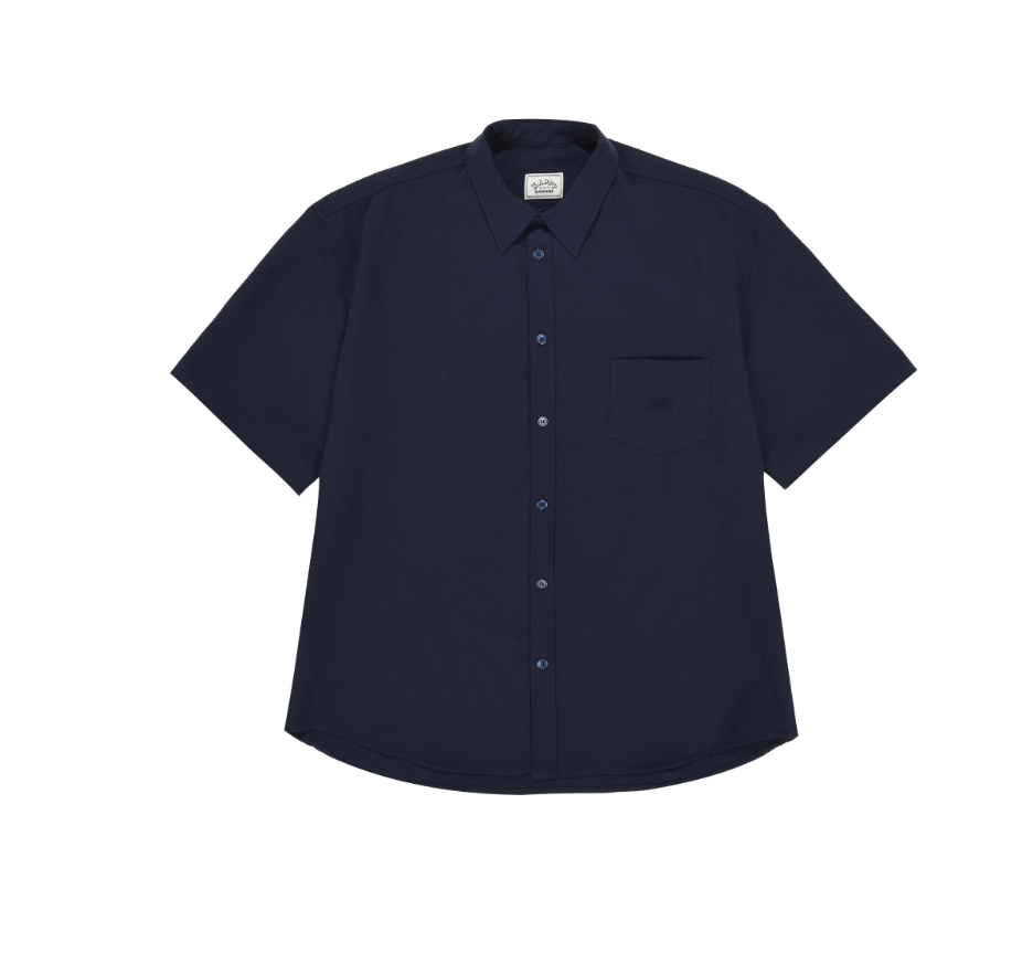 Relaxed Seersucker Halfshirt - ACME FINE GOODS