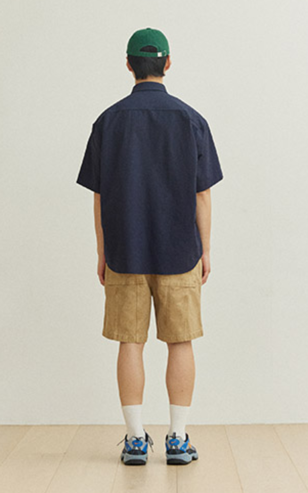 Relaxed Seersucker Halfshirt - ACME FINE GOODS