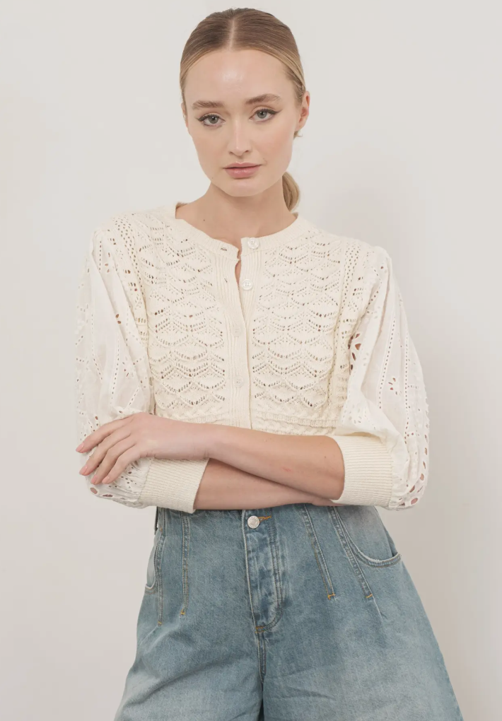 Hendry 3/4 Sleeves See Through Cardigan - ACME FINE GOODS