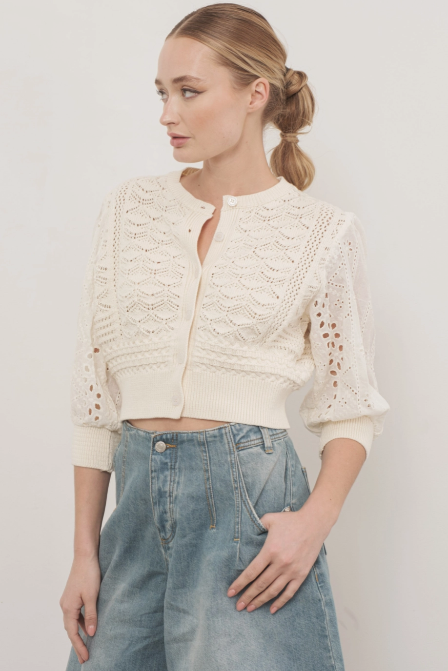Hendry 3/4 Sleeves See Through Cardigan - ACME FINE GOODS