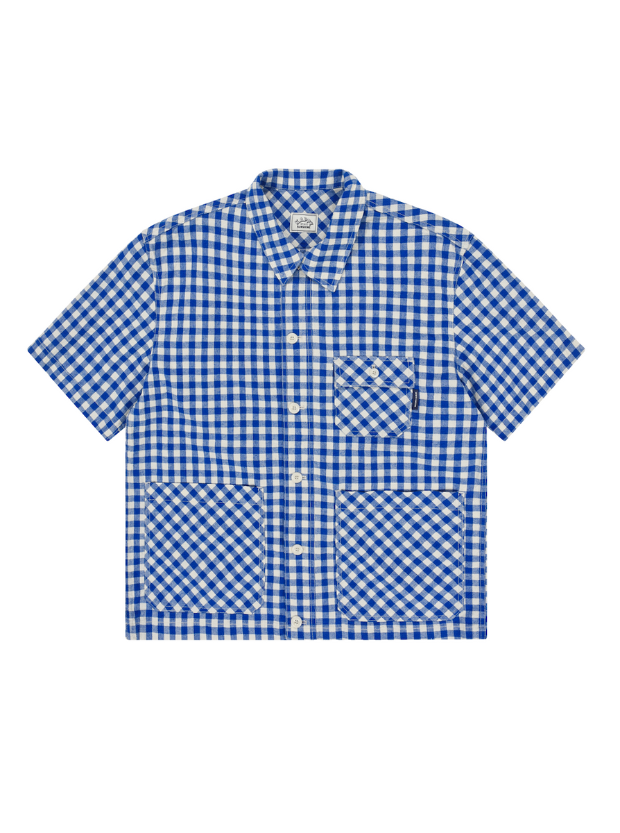 Gingham SS Button Down Jacket