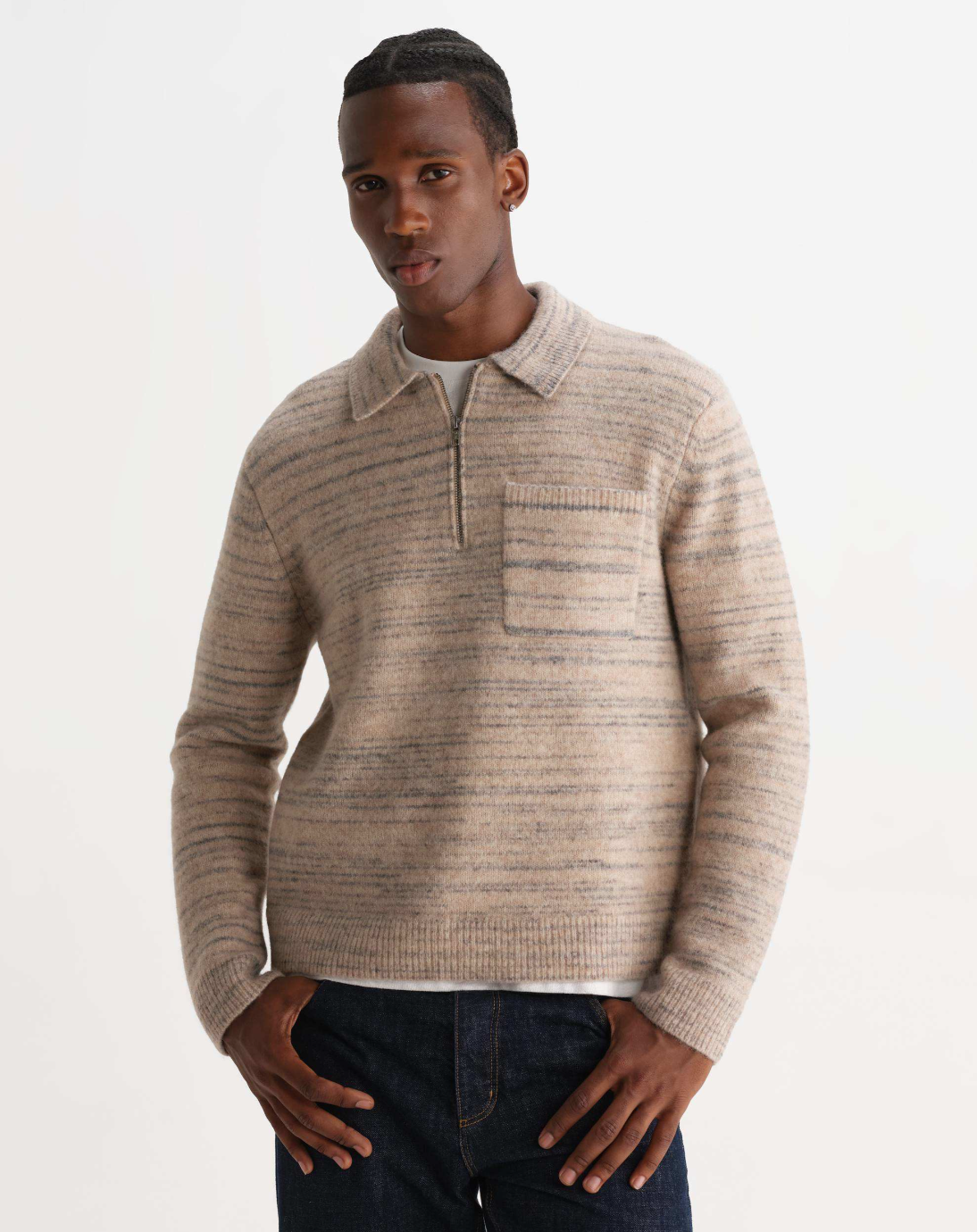 Alpha Zip L/S Polo