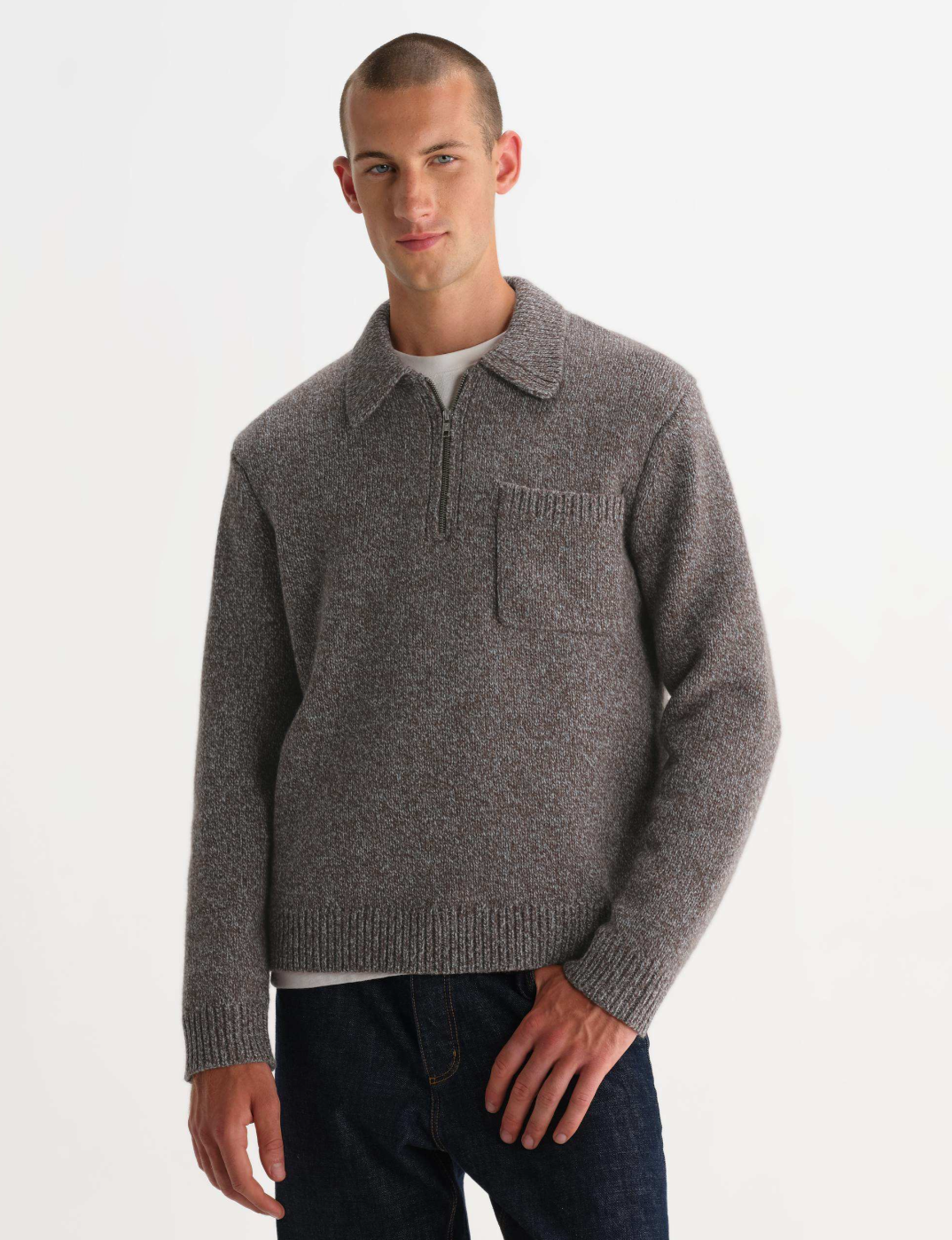 Alpha Zip L/S Polo