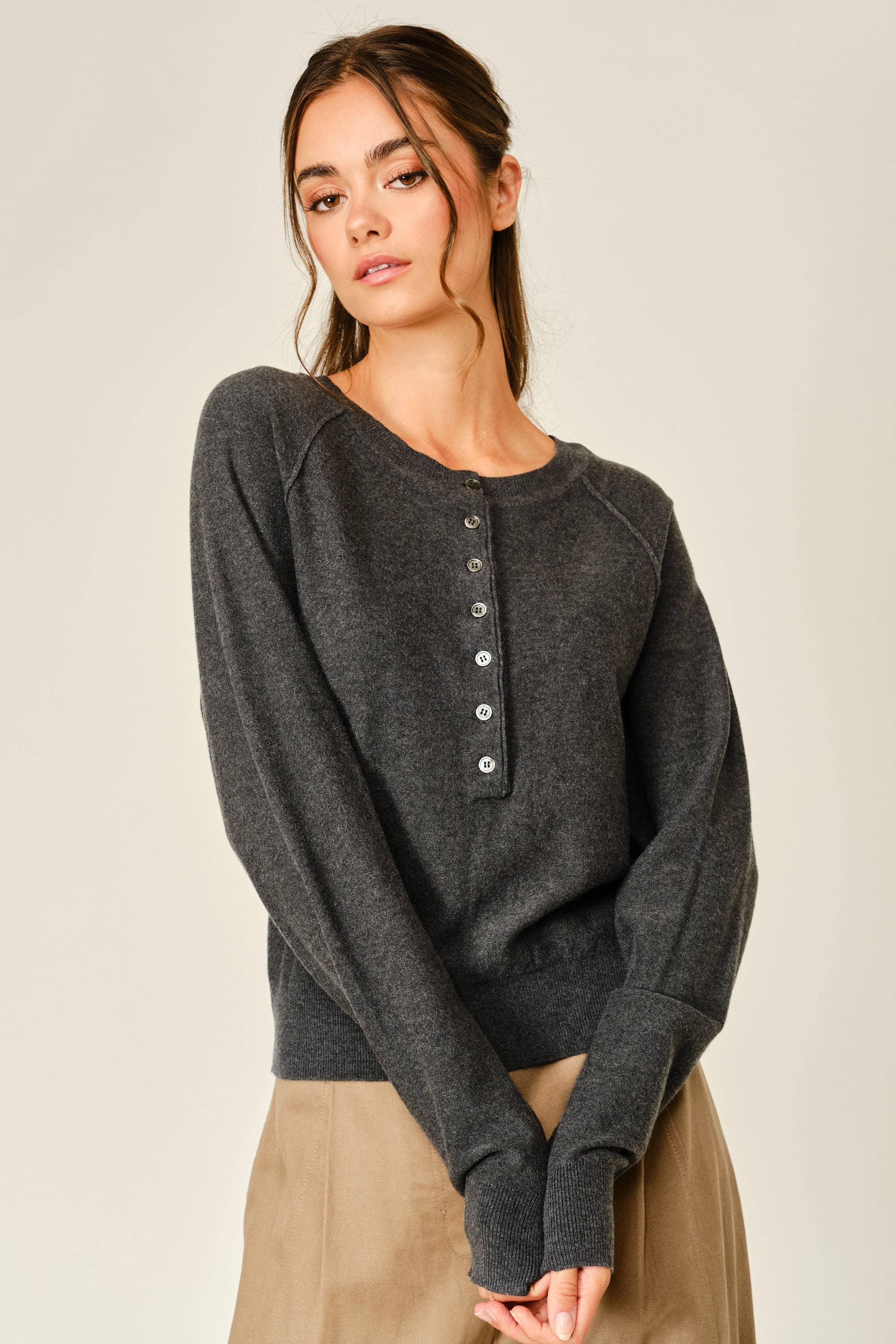 Cashmere Henley Sweater