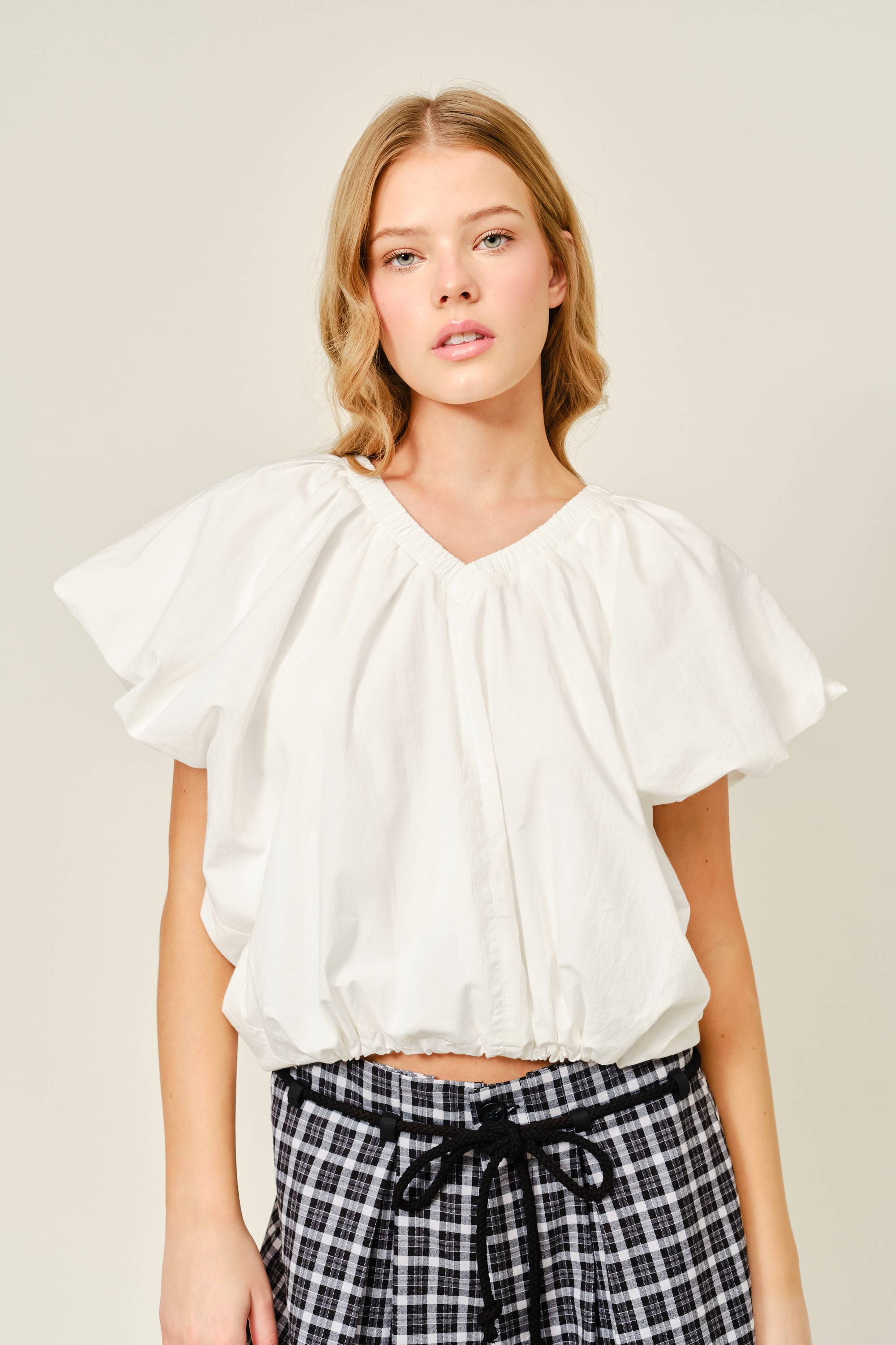 Drawstring Hem Blouse