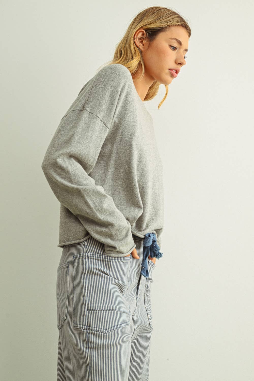Rolling Hem LS Top