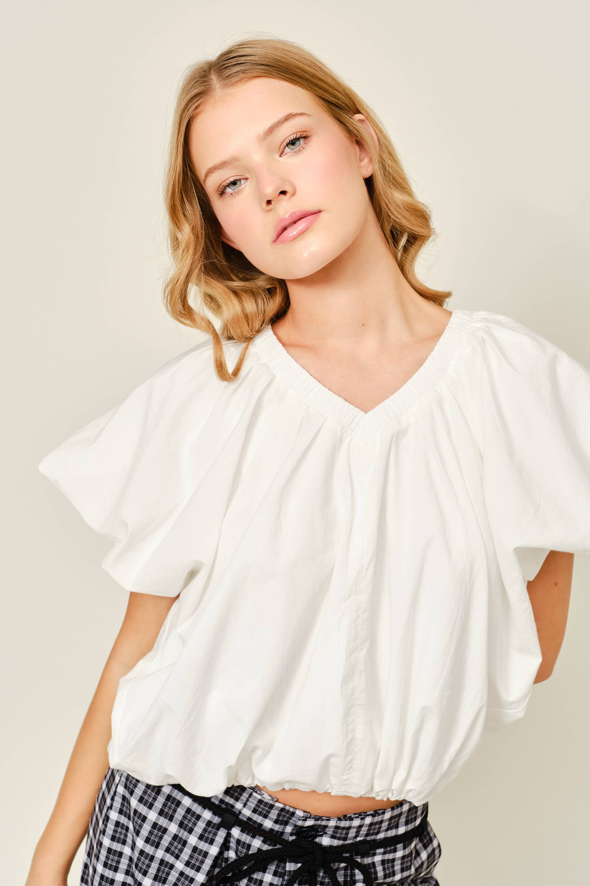 Drawstring Hem Blouse