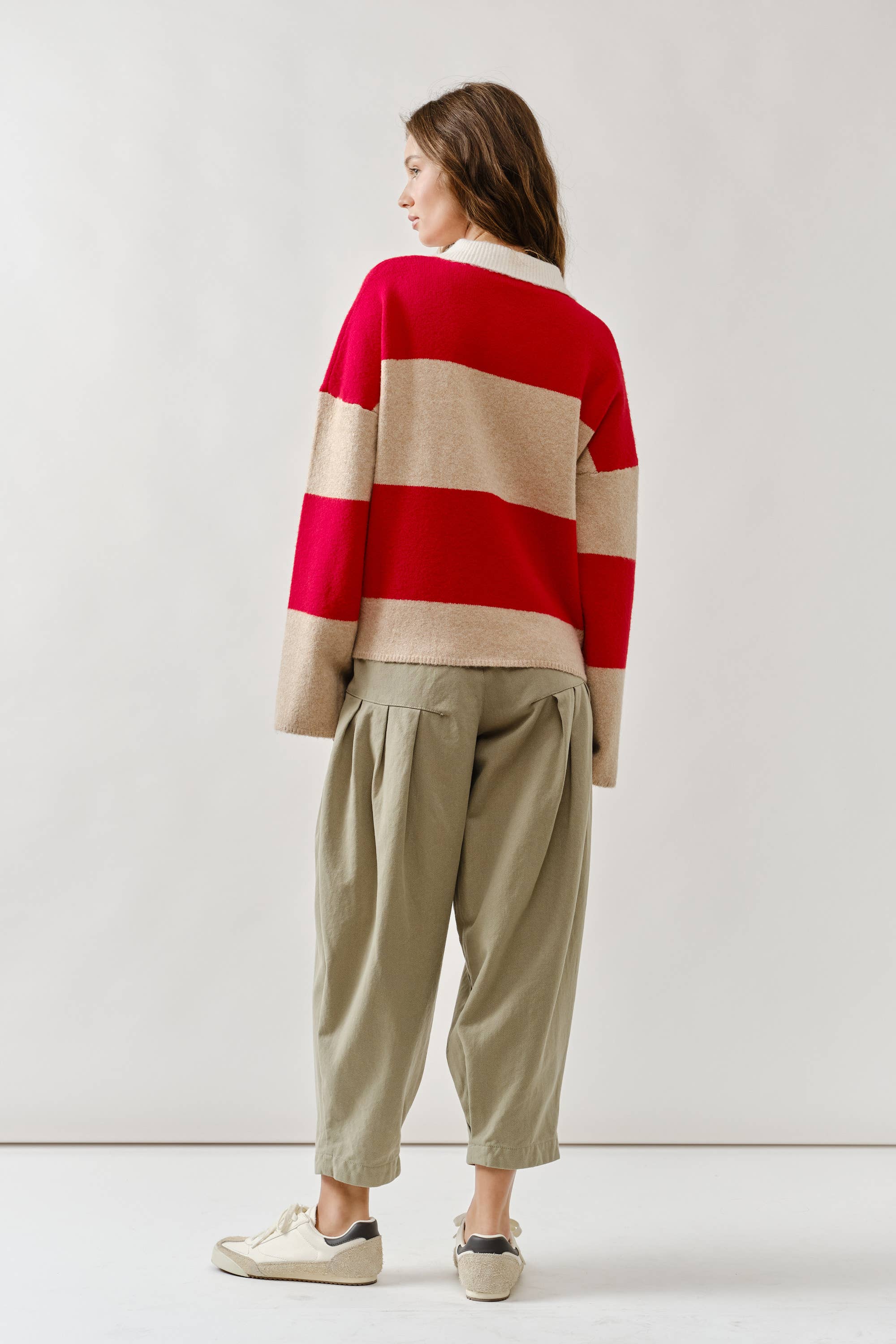 Striped Polo Neck Sweater - ACME FINE GOODS