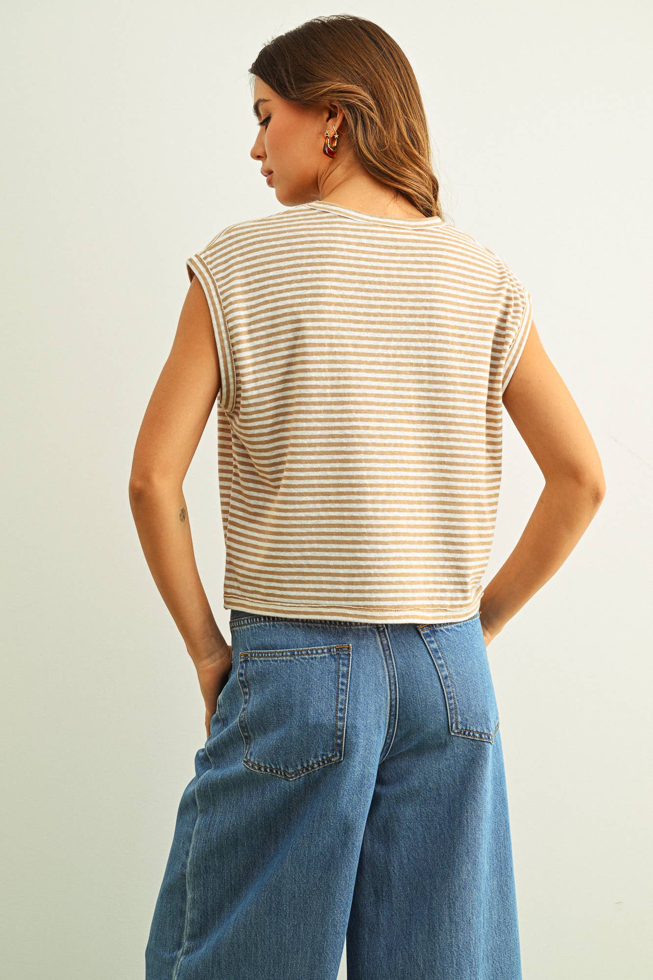 Cap Sleeve Striped Tee
