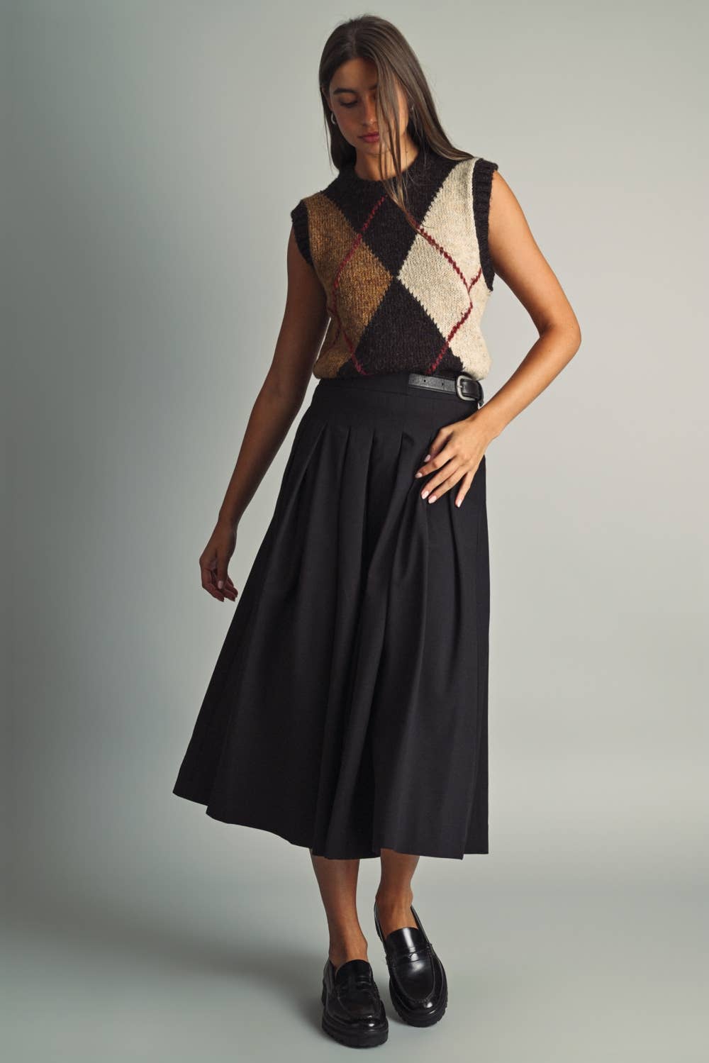 Knit Argyle Vest