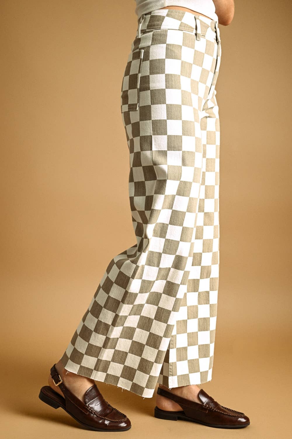 アンドマリー High waist check pants Checked Stretch Pant