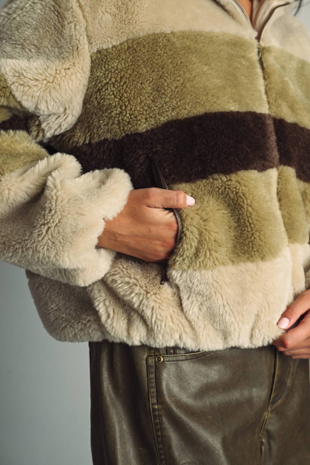 Striped Teddy Fleece