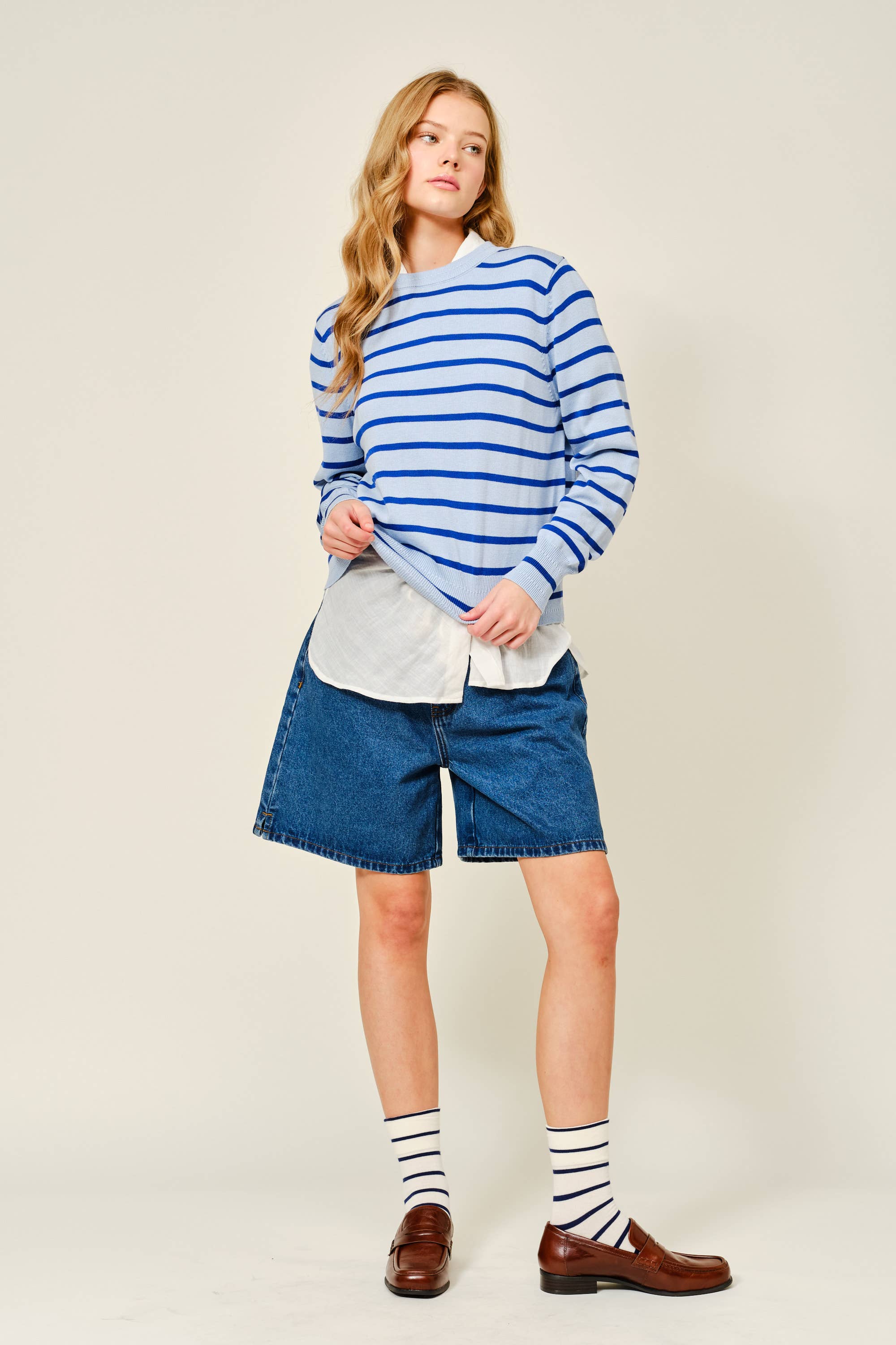 Thin Striped Pullover Sweater - ACME FINE GOODS