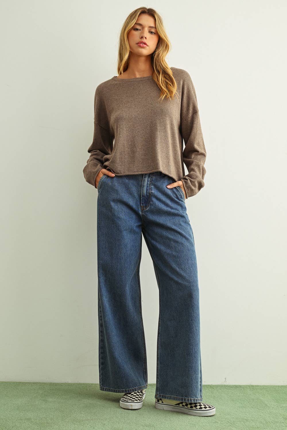 Rolling Hem LS Top