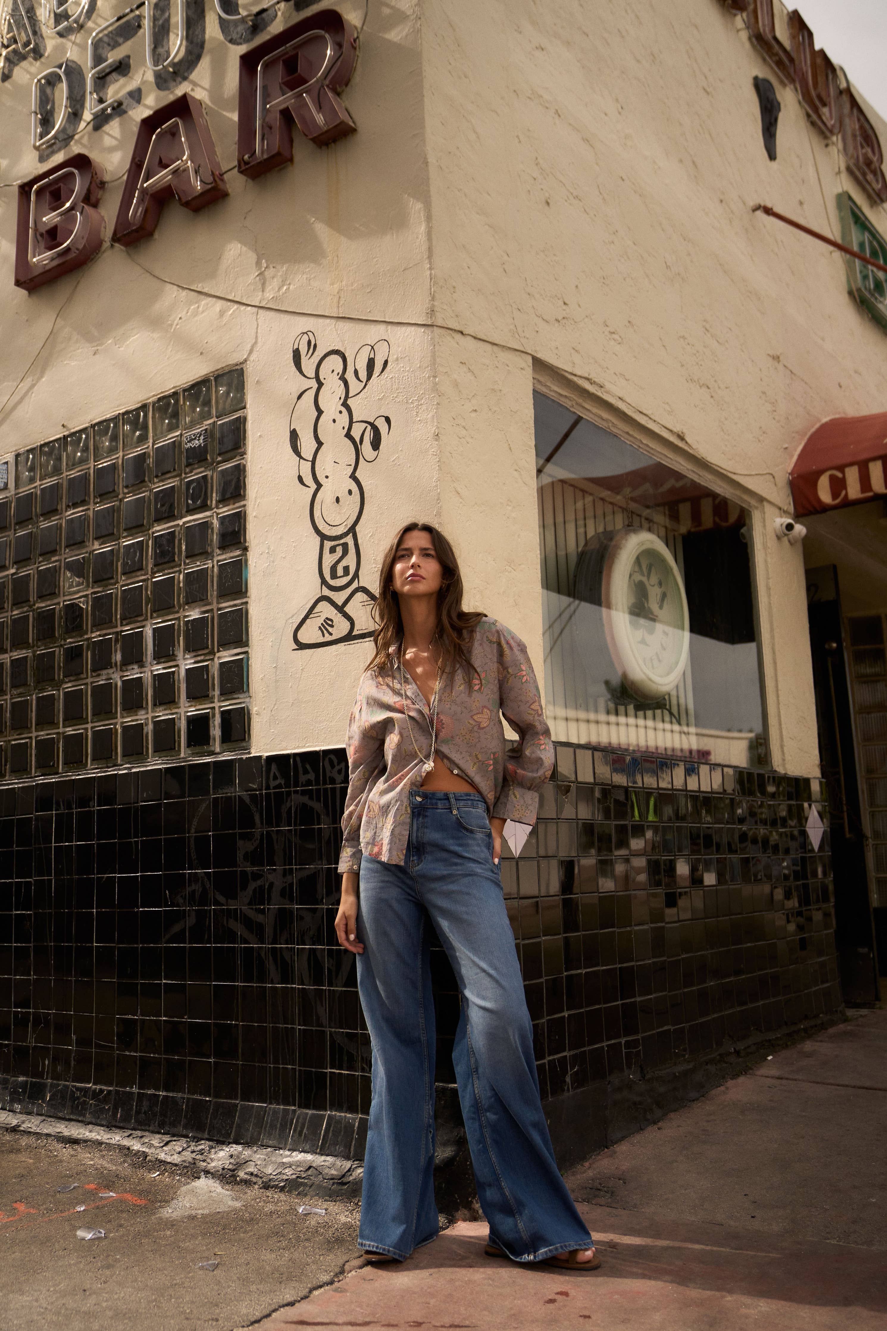 Alexa blouse blue - ACME FINE GOODS