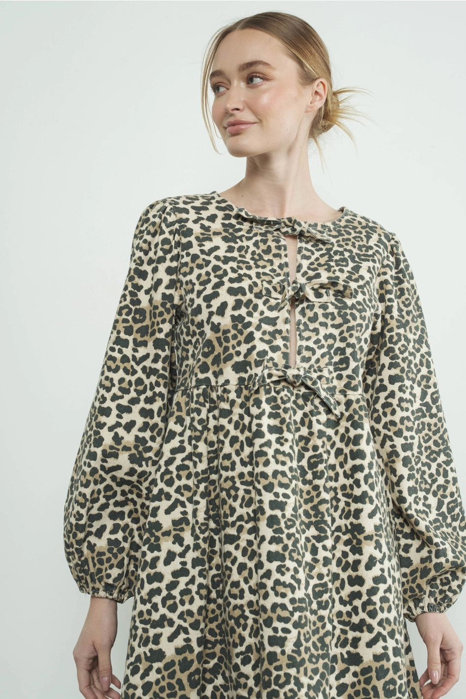 Leopard Print Babydoll Dress - ACME FINE GOODS
